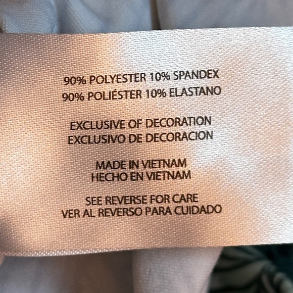 Eddie Bauer Short Skirt Size Large Green Leaf Print Faux Wrap Pull on Stretch - Picture 7 of 8